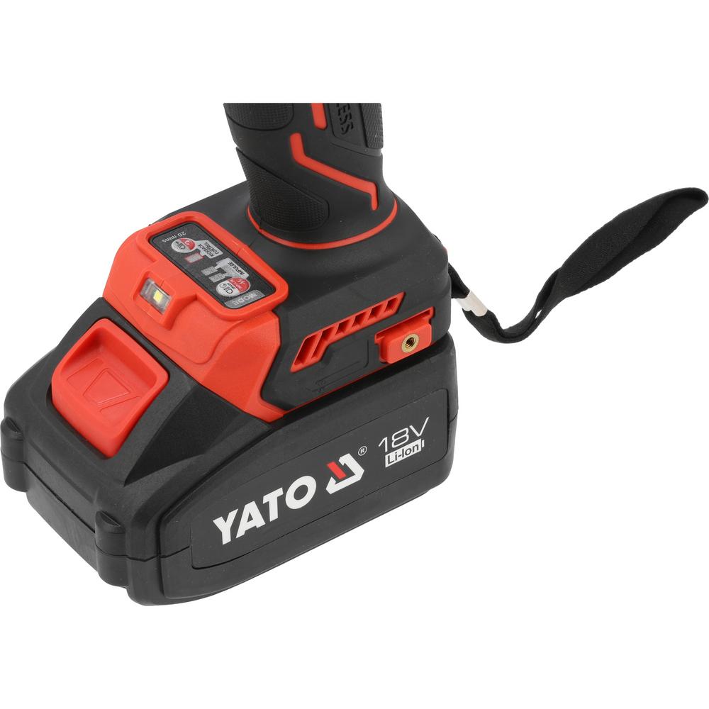 Yato akkuporakone 150 Nm 4 Ah – 18 V 4 Ah akku ja ohjauspaneeli