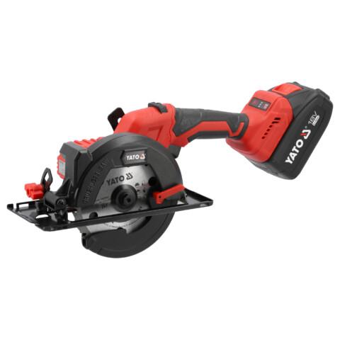 Yato akkukäsisirkkeli 18V 140 mm 2x4 Ah – pääkuva akku kiinni