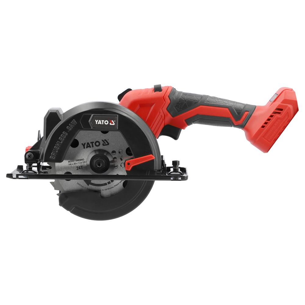 Yato akkukäsisirkkeli 18V 140 mm runko – sivukuva terän puolelta