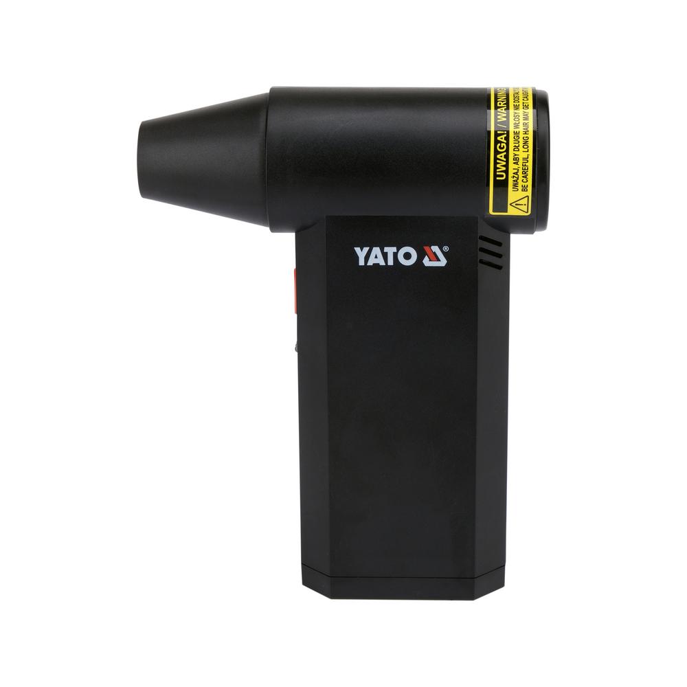 Yato akkupaineilmapuhallin 135000 rpm sivulta, varoitustarra