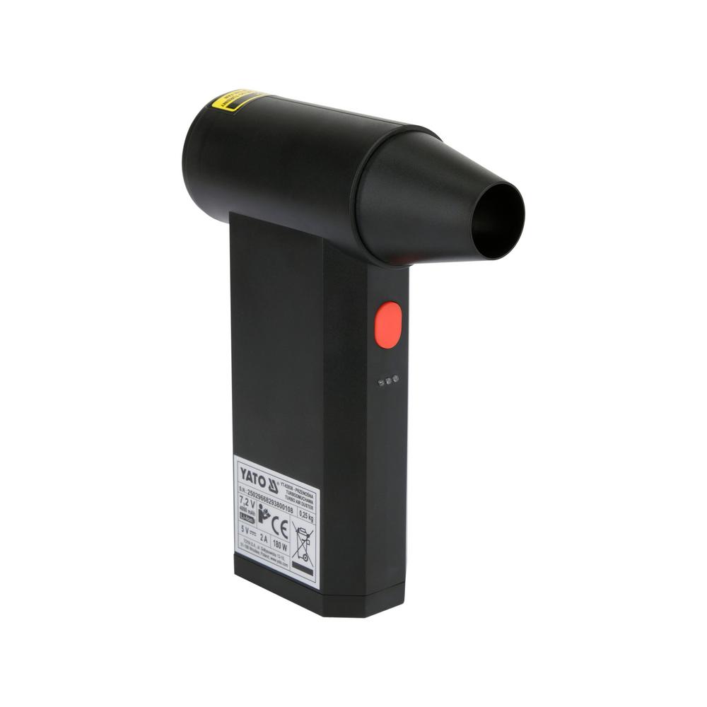 Yato akkupaineilmapuhallin 135000 rpm takaa, tyyppikilpi