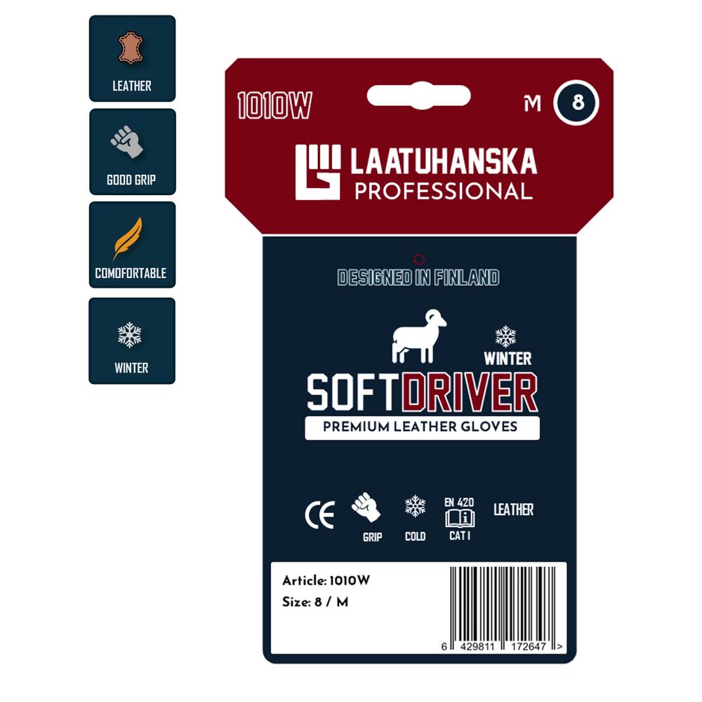 Laatu Soft Driver talvihanska 1010W pakkaus